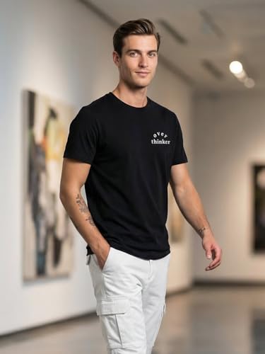 Image of Nobero 100% Cotton T Shirts for Men Stylish | Regular Fit | Graphic Printed T Shirts for Men 180 GSM Combed Cotton | Round Neck Half Sleeve