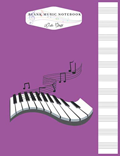 Cahier de musique grand format 8.5x11 piano touches noir et blanc