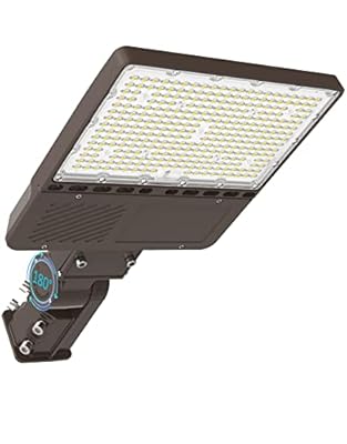 LED Parking Lot Light 200W 150W 120W Adjustable, UL DLC Listed 5000K Shoebox Light with Photocell, Adjustable Slip Fitter, IP65 Commercial Street Lights AC100-277V for Outdoor Parking Lot Roadway
