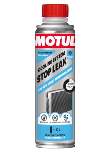 MOTUL Sellador de Radiadores, Aditivo Antifugas para Circuitos de Refrigeración, Repara Microfisuras y Pequeñas Fugas, Compatible con Todo Tipo de Líquidos, Radiator Stop Leak, 300 ml