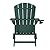 Plawdlik Folding Adirondack Chair, SGS Tested, Wooden Textured with Cup Holder, Heavy All-Weather HDPE Comfortable Set Poolside Backyard Lawn Green Set 2