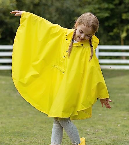 Image of SaphiRose Lightweight Kids Rain Poncho Jacket Waterproof Outwear Rain Coat