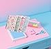 YIHUANYIFA 4pcs A6 Spiral Notebooks School Supplies 8mm Ruled 5.7 x 4.1 inch Hardcover 160 Pages Journals for Work Students Study and Notes (4, Flower A)