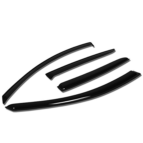 Auto Dynasty Window Visors Compatible with 12-19 Nissan Versa Sedan, 4Pcs Front & Rear Tape-On Window Vent Visor Deflectors Rain Guard, Glossy Dark Smoke