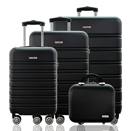 Kit Conjunto 3 Malas Rígidas 360° com TSA mais Frasqueira - Gladiador A3C3 (Preto)