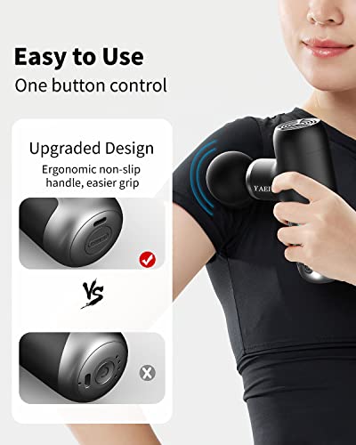 Yaeiy Mini Massage Gun, Portable Massage Gun For Deep Tissue Muscle, Handheld Small Massage Gun, Compact Powerful Massager With Case For Travel, Athletes,Office Gifts, Black #TOP4