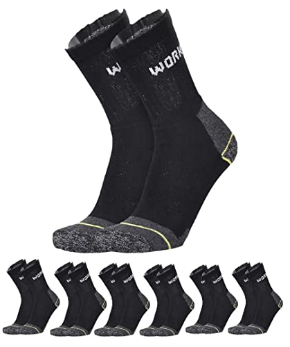 Lucchetti Socks Milano 6 paires de chaussettes homme pour le travail avec renforcées pour chaussures sécurité (39-42, Noir) Cover