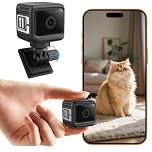 Ohuhu 4k Mini Camera HD Small Cameras with Audio,WiFi Mini Camera Wireless, 1600ma/8H Battery Life Cloud & SD Storage, Real-Time App Alerts, Night Vision & Motion Detection for Indoor, Home,Baby,Pets
