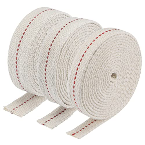 Tool parts Oil Lamp Wick Kit Cotton 1/2 Inch 3/4 Inch 7/8 Inch Flat Wide 2m With Red Stitch