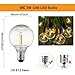 abulber DC 3V Low Voltage,Solar String Light Bulbs,Shatterproof Waterproof E12 G40 LED Bulbs,Warm White 25 Pack.