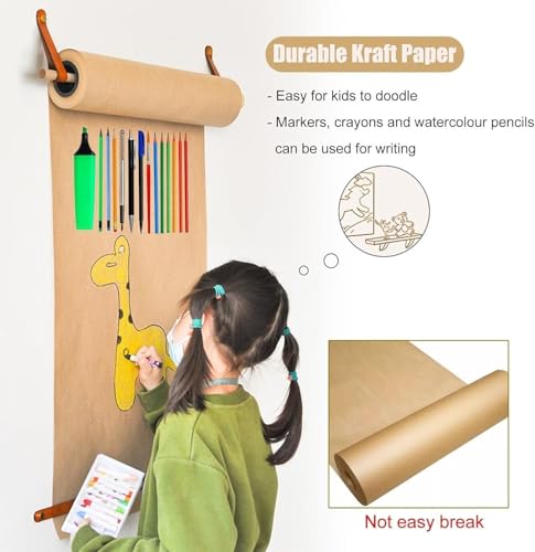 Rouleau de Papier Suspendu Kraft 77cm avec Support Mural - 5