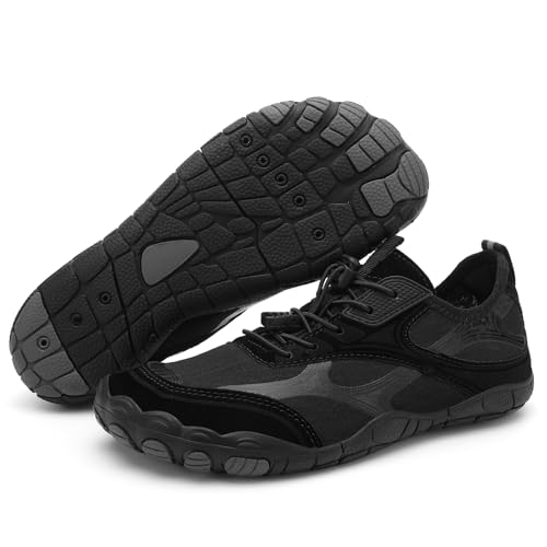 Image of UBFEN Water Shoes for Men Women Quick Dry Swim Aqua Socks | Lightweight Barefoot-style Fit, Rubber Sole, Hiking, Fishing, Kayaking, Beach, Pool, Boating, Diving And Water-to-land Wear