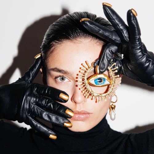 Image of Good Luck Evil Eye Brooch Pin Vintage Lucky Charms Turkish Eye Brooch for Women Men Coat Suit Dress Accessories