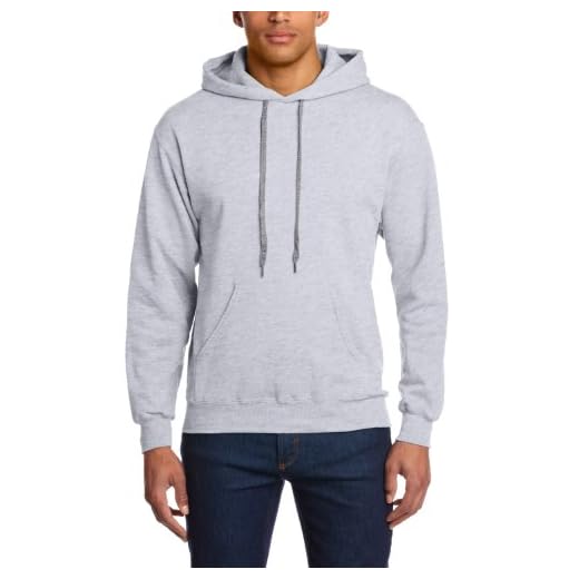 Fruit of the Loom 12208B, Sudadera con Capucha Para Hombre, Gris (Heather Grey), Medium