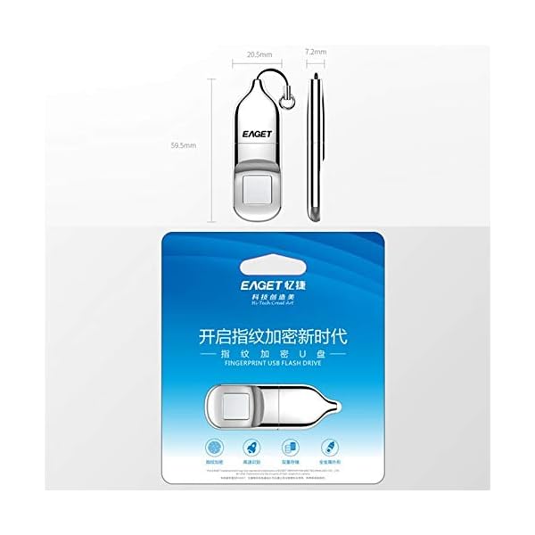 Shangya USB-Stick FU5 64G USB 2.0-Schnittstelle Metall Flash U-Festplatte mit Fingerabdruck-Identifikation – Bild 4