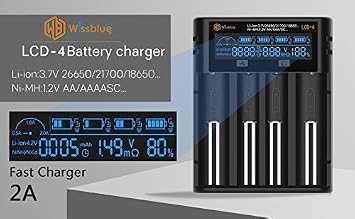 18650 Charger, Universal 26650 Battery Charger with LCD Screen Can Display Capacity, Adjustable Charging Speed, Suitable for Li-Ion Battery and 1.2v Ni-Mh/Ni-Cd AA AAA Battery