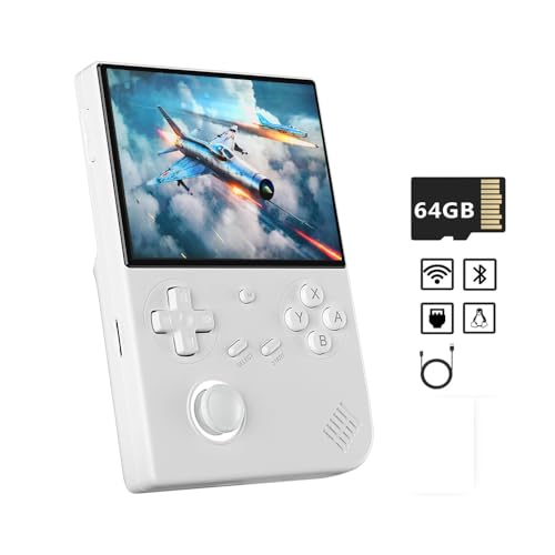 Anbernic RG40XXV Whatskoハンドヘルド携帯ゲーム機 64GB Linuxシステム 4インチIPSフルスクリーン WiFiオンライン対戦Bluetooth機能付 1600万色RGB照明効果 ホワイト