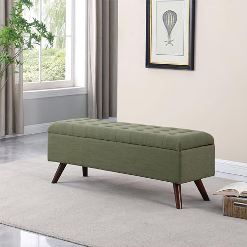 HomePop Modern Storage Bench, Green Large