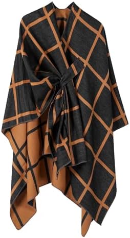 Damen Poncho Strick Cape Reversible - Eleganter Umhang Für Herbst & Winter