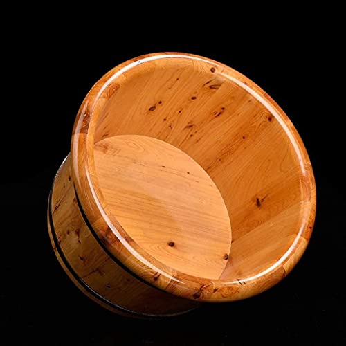 Barril de baño de pies de madera sólida con tapa y masaje miniatura 3