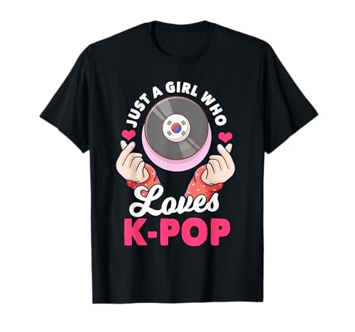 KPop - Costume da donna con scritta "Just A Girl Who Loves K-Pop" Maglietta