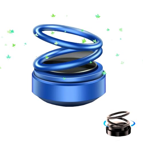 Portable Kinetic Molecular Heater,Solar Rotating Double Ring Suspension Car Aromatherapy Ornament,Air fresheners suitable for cars, indoor spaces, and toilets (Blue)