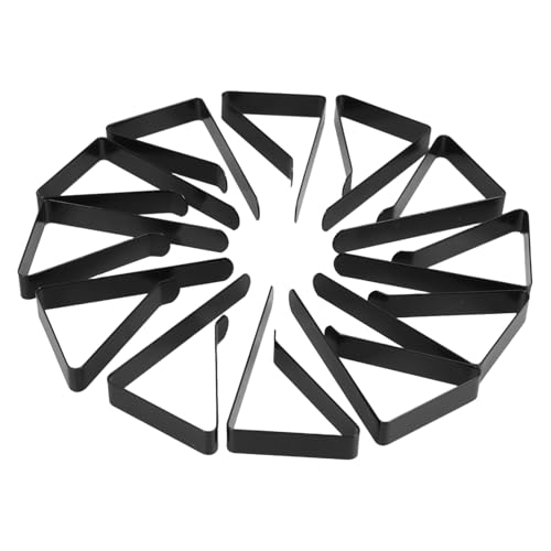 DECOMELODY Para Manteles De Acero Inoxidable 12 Piezas Negras para Exterior y Picnic, Tamaño Pequeño (7,5x4,5x1,2 Cm), Sujeción Antideslizante y Resistencia Al Viento para Mesas De Jardín y Fiestas