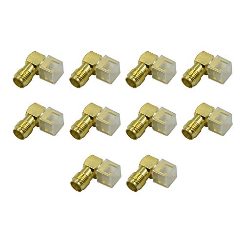 Conector SMA hembra ángulo recto PCB tono dorado x10 miniatura 1