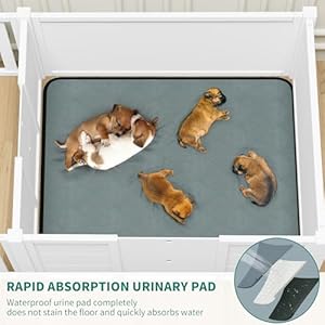 YITAHOME Whelping Box for Dogs Birthing Wooden Indoor Dog Pen 78 L x 394 W x 177 H with Water Resistant Pee Pad Double Rooms for Large Medium Small Breed Dogs Puppies