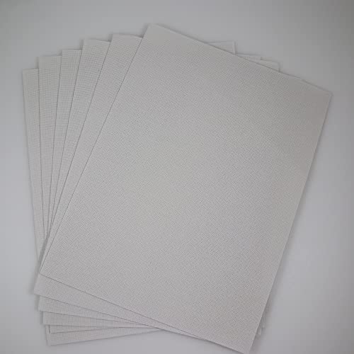 Image of KCS 4 /6 pc of 12 inch x 18 inch 18CT Counted Cotton Aida Cloth Cross Stitch Fabric (6 pc, White)