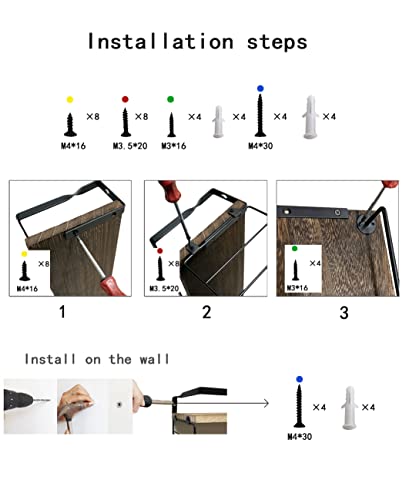 Jovone Bathroom Shelves With Tissue Rack &Towel Bar, Wall Mounted Floating Shelves, Multifunctional Storage Rack For Bathroom, Kitchen, Bedroom And Living Room, Set Of 2 (Carbonized Dark Black) #TOP6