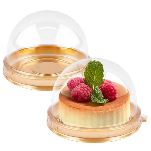 Zezzxu 50 Pack Mini Dessert Domes with Lids Gold