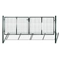 YEZIYIYFOB 10x5 FT Garden Mesh Gate Outdoor Fence Gate Metal Fencing with Posts Spike Galvanized Steel Patio Outdoor Entrance Barrier Safety Privacy Border Backyard Wall 120.5" x 59.1" Double Door