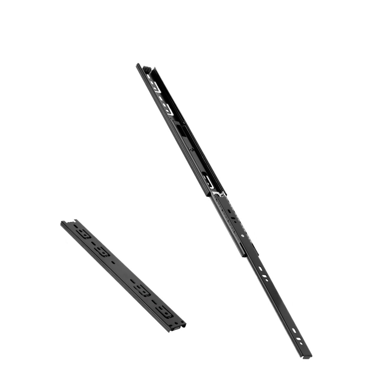 Ppqiru Black 4Pcs Drawer Rail 10~20Inch Stainless Steel Ball Bearing Slides Sliding Track 3-Section Full Extension Cabinet Furniture For Cabinet Drawer(,30Cm)