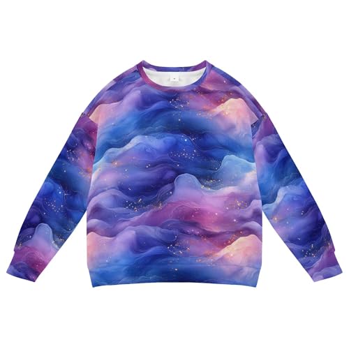 JUNZAN Blue Pink Liquid Purple Kids Girls Pullover Hoodie Fleece Hoodies for Girls Camping 4T