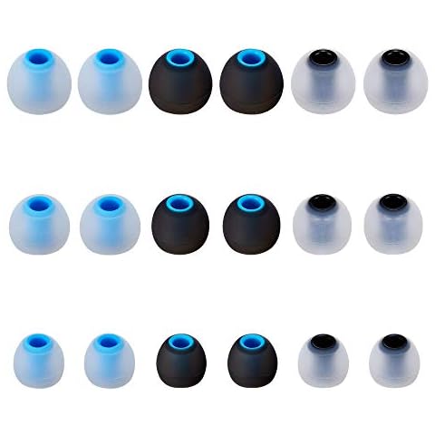 Earbud Tips Soft Silicone Earbuds Replacement Tips Fit for in-Ear Headphones(Inner Hole from 3.8mm - 4.2mm Earphones) 9 Pairs S/M/L Cover