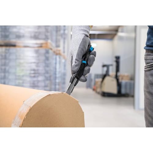 MARTOR Sicherheitsmesser Mit Klingeneinzug & Arretierung, SECUBASE 383, Profi Cuttermesser, Lange Klinge, Rechts- & Linkshänder, Produktion, GS Geprüft