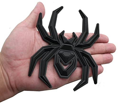 Emblemas de araña 3D negros de metal resistente para guardabarros de camionetas pickup