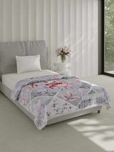 Image of Monte Carlo Single Bed Heavy Winter Blanket Lavish Plus 2 Ply Box Pack 900 GSM | 3.2 KG (220x160 CM), Cool Grey