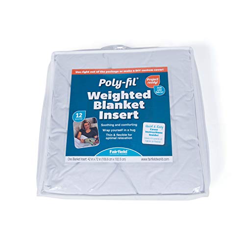 Fairfield PFWB12F Poly-Fil Weighted Blanket Insert 42in x 72in 12lb Bead Filler, White