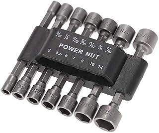 Techson 14pcs Power Nut Driver, Drill Bit Set, Metric Socket Wrench Screw 1/4 Driver Kit, for Quicker Change Chuck Adapter, Electric Hand Drill, Screwdriver