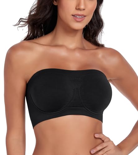 Image of Women's Underwire Strapless Multiway Bra Bandeau Seamless Supportive Bras Non Padded Top