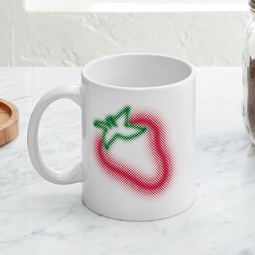 Taza de cerámica para café 11 oz pop art fresa miniatura 4