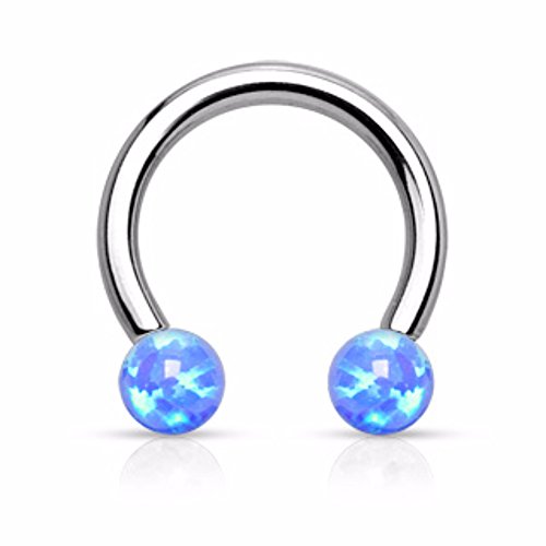 Synthetic Opal WildKlass Horseshoe 316L Surgical Steel Circular Barbell