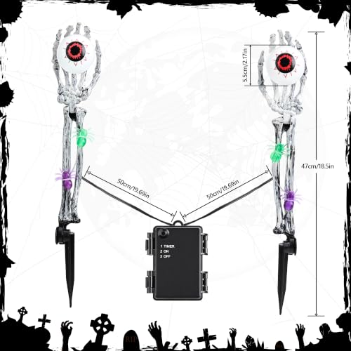 Halloween Decorations Outdoor, 2 Pack Halloween Skeleton Hands Decorations by LYHOPE - Used condition - Image 8