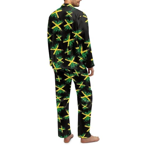 Xhuibop Mens Button Up Pajamas Long Sleeve Pajama Set for Men Size XS-4XL Sleepwear Pj Set 2 Piece2