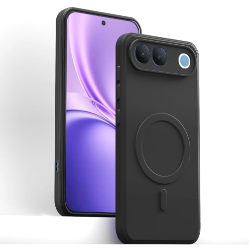 Image of Outlouders Back Cover for Vivo S2 5G | Soft Matte Silicone | Slim Fit | Magnetic-Safe Logo Design (Magnetic-Safe Not Compatible) | Shockproof | Camera Protection Bumper Case (Black)