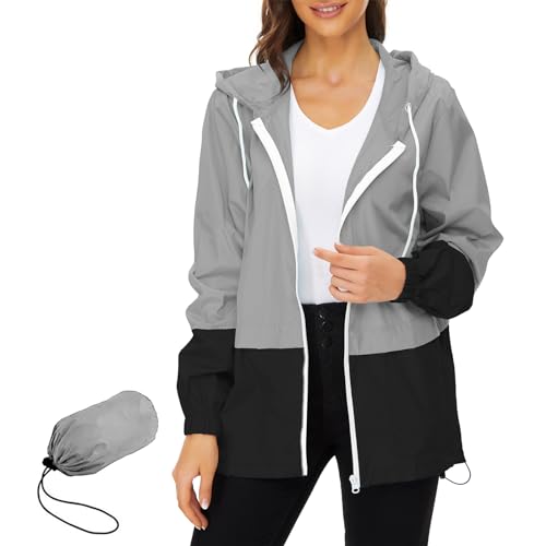 Veste de pluie imperméable coupe-vent à capuche femme pliable vêtement actif extérieur