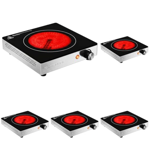 Image of OVENTE Infrared Ceramic Single Burner, 1200W Hot Plate, Black BGI301GB (Pack of 5)