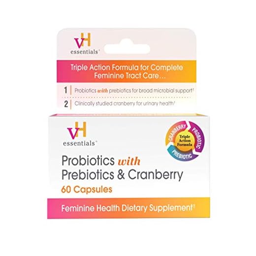 vH essentials Probiotics with Prebiotics and Cranberry Feminine Health Supplement - 60 Capsules